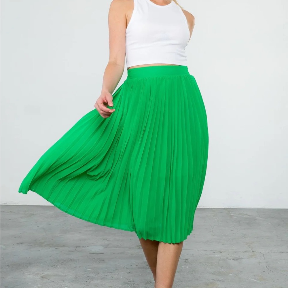 THML Vibrant Green Skater Skirt